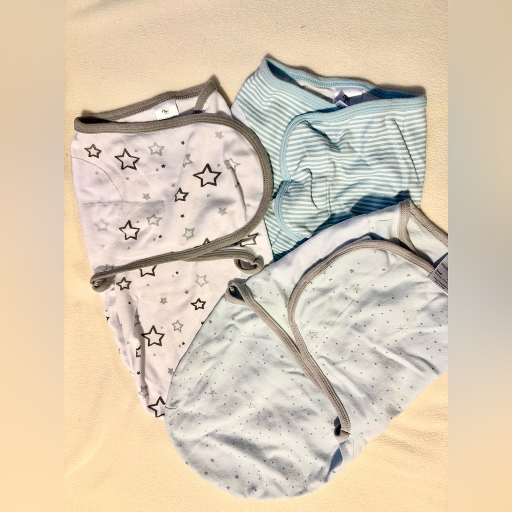 Set of 3 Amazing Baby Swaddles Wraps 0-3m/small